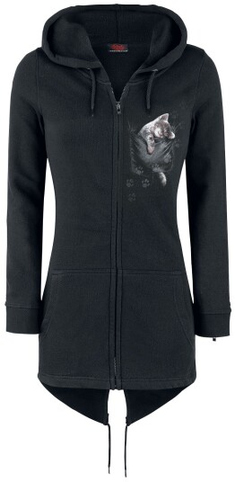 Spiral - Goth Hettejakke - Pocket Kitten - S til XXL - Damer - svart