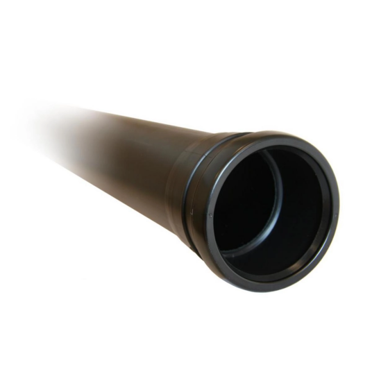 Smartline 90 MM PP Avløpsrør m/muffe 1 meter Sort