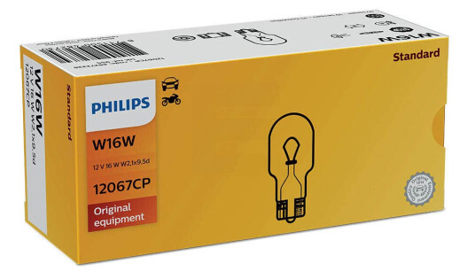 Philips Pære W16w Wedge Base 10 Pakning