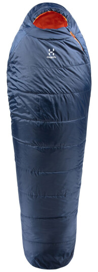 Haglöfs Tarius +1 Sovepose 205L Midnight Blue/Tangerine med Offsetkonstruksjon