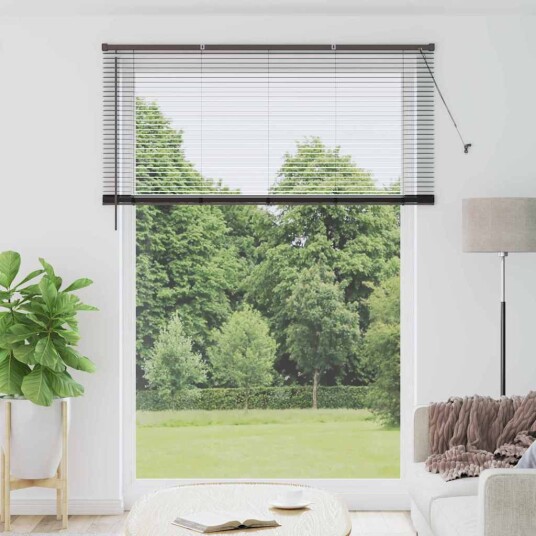Vindu Persienne med gardiner Svart Aluminium