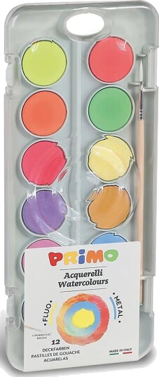 Primo Watercolour Palette 12 Pcs M Metallic Neon Grey ONE SIZE