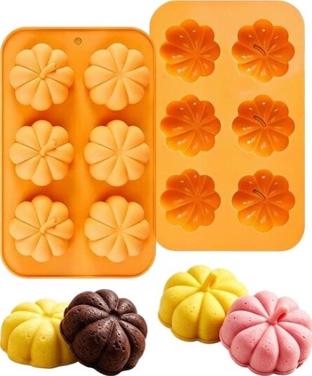 Halloween Gresskar Silikonformer 2-pakning, 6-hulls Matkvalitets Gresskarformer, Nonstick Gresskar Kakeformer Gresskar Sjokoladeform for Baking, Såpe Halloween Gresskar Silikonformer 2-pakning, 6-hulls Matkvalitets Gresskarformer, Nonstick Gresskar Kakeformer Gresskar Sjokoladeform for Baking, Såpe