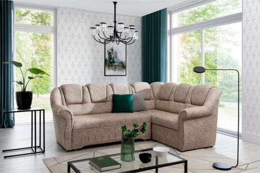 Seksjonssofa Eltap Lord II 243x195x112 cm Dora 21 Beige Høyre
