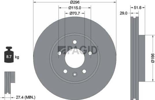 PAGID 54654NHC Bremseskive