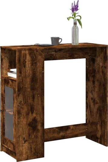 Barbord med stativer røkt eik 101x40x103,5 cm konstruert tre 8721158386564