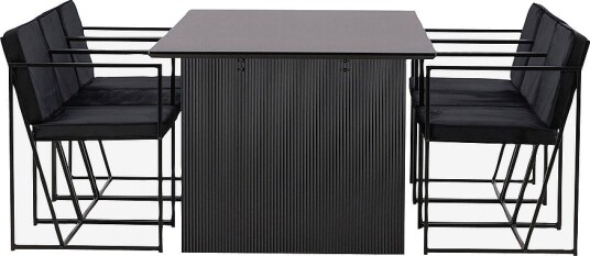 Venture Home Spisegruppe Vail med 6 stk stoler Richmond Svart Venture Home Spisegruppe Vail med 6 stk stoler Richmond Svart