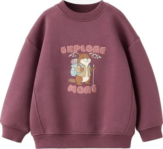 Mango Printed Cotton Sweatshirt - DARK RED - 12-18M