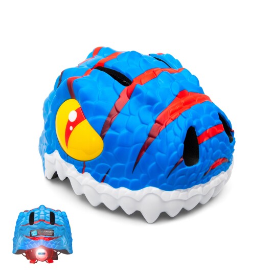 Crazy Safety Blue Dino sykkelhjelm for barn (100201-02-M) Crazy Safety Blue Dino sykkelhjelm for barn (100201-02-M)