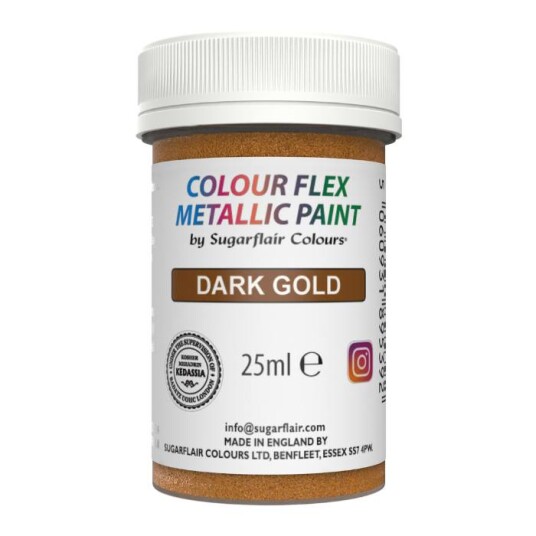 Sugarflair Spiselig Maling Metallisk Mørk Gull 25ml 