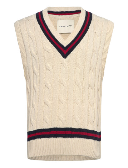 GANT Cable Vest - Cream - XL