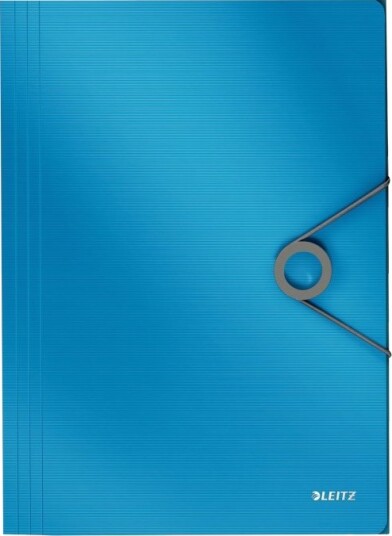 Leitz Hjørnemappe Solid Din A4 Pp Lyseblå Med 3 Sidebeskyttelsesklaffer Grå Innside   1 Stk 4563 10 30