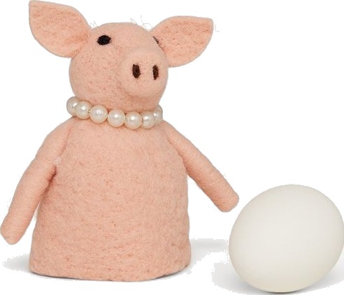 Und Ullfilt eggvarmer Miss Piggy