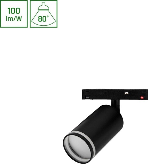 Spectrum 6W SHIFT Basic Spot S Retningslampe   3000K Sort 55x100x160mm   Dimbar : Ikke dimbar Kulør : Varm