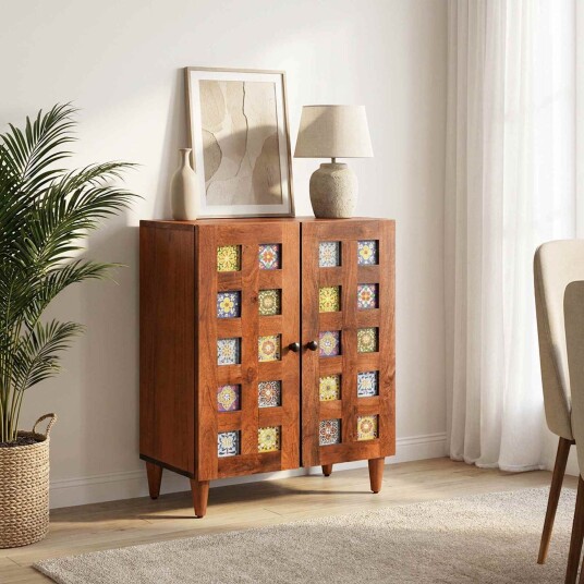 vidaXL Serviesskap Valnøtt 60 x 33 x 75 cm Massiv mango tre