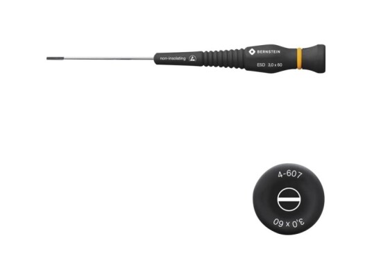 Bernstein Tools For Electronics Bernstein Werkzeugfabrik Elektronik Og Finmekanik Kærv-Skruetrækker Klinge-Bredde: 3 Mm Klinge-Længde: 60 Mm Bernstein Tools For Electronics Bernstein Werkzeugfabrik Elektronik Og Finmekanik Kærv-Skruetrækker Klinge-Bredde: 3 Mm Klinge-Længde: 60 Mm