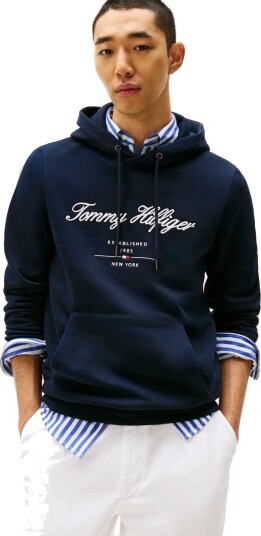 Tommy Hilfiger Script Logo Hoody Navy XL Tommy Hilfiger Script Logo Hoody Navy XL