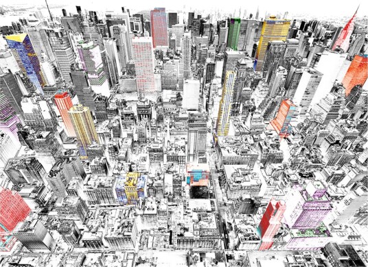 Fototapet Sketch Over New York 250x193 - Artgeist sp. z o. o.