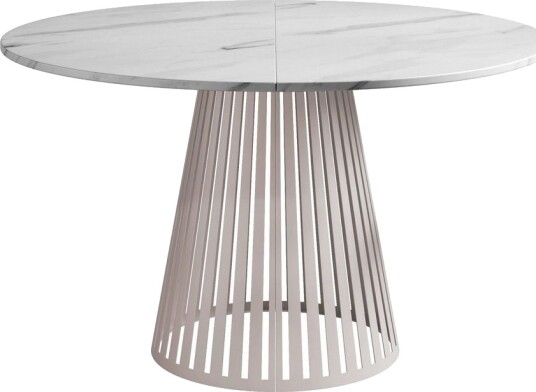Beylen Matbord 120 cm Rund - Hvit/Beige