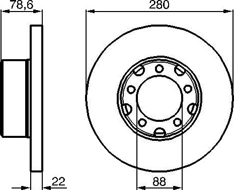 BOSCH 0 986 478 529 Bremseskive BOSCH 0 986 478 529 Bremseskive