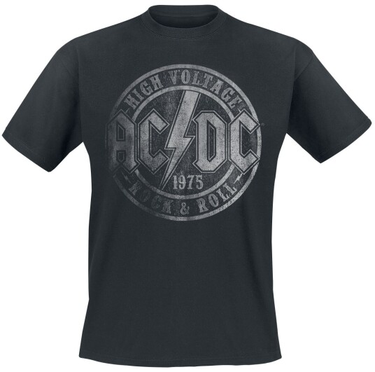AC/DC T-skjorte High Voltage 1975 S til XXL Herrer svart