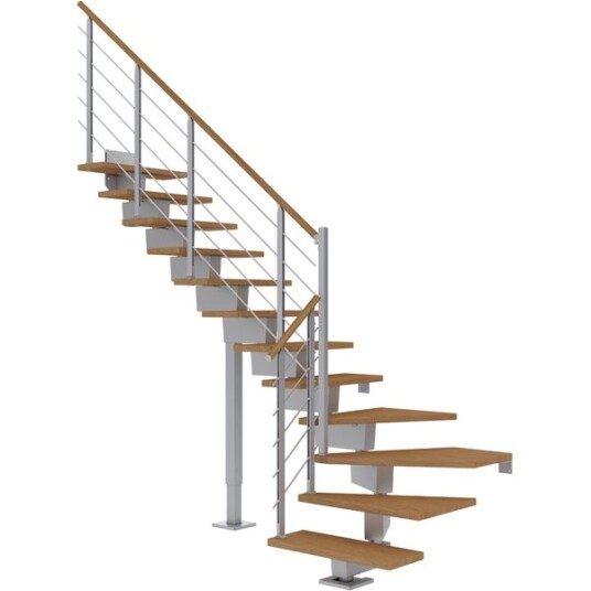 Dolle Dubai L trapp I Pearl Grey  design oljeret Eik 80 13   Loddret Høyde 238 294cm