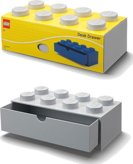 LEGO Storage Desk Drawer 8 brick oppbevaring med 1 skuff 32 x 16 cm stone grey LEGO Storage Desk Drawer 8 brick oppbevaring med 1 skuff 32 x 16 cm stone grey