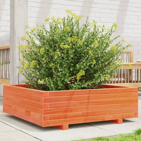Plantekasse voksbrun 80x80x26,5 cm heltre furu