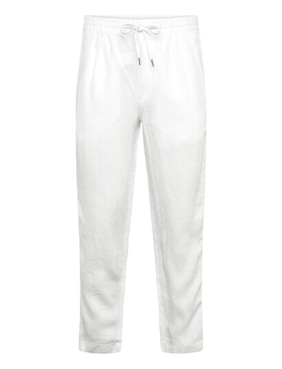 Polo Ralph Lauren Lateef Slim Tapered Fit Linen Pant White XXL