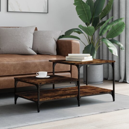 Salongbord røkt eik 100x50,5x45 cm konstruert tre 8721012125421