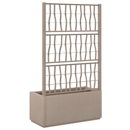 Plantekasse med espalier brun 80x36x140 cm PP