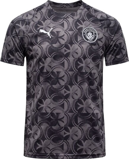Manchester City Trenings T Skjorte Pre Match   PUMA Svart/Mørkegrå Barn størrelse 164 cm