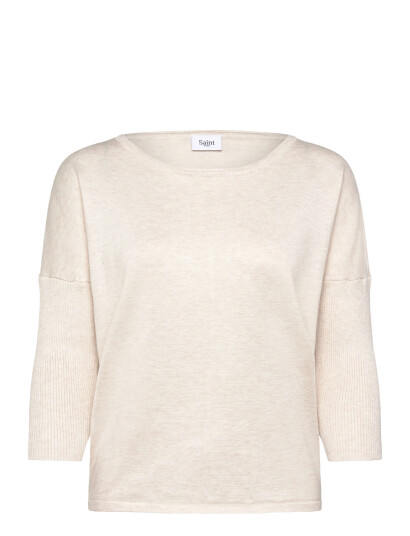 Saint Tropez A2561 Milasz R Neck Pullover   Beige   XS