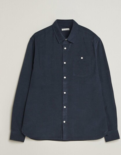 KnowledgeCotton Apparel Regular Fit Cord Shirt Night Sky