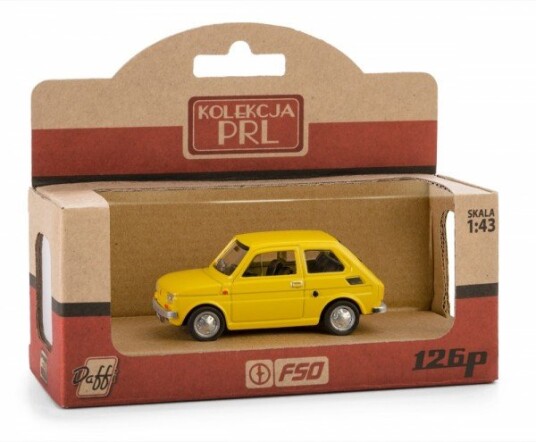 Daffi Pojazd Prl Fiat 126P Żółty