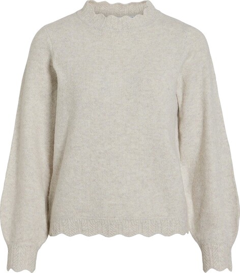 Vila Pullover viNikolina O neck L/S Knit Grå Vila Pullover viNikolina O neck L/S Knit Grå