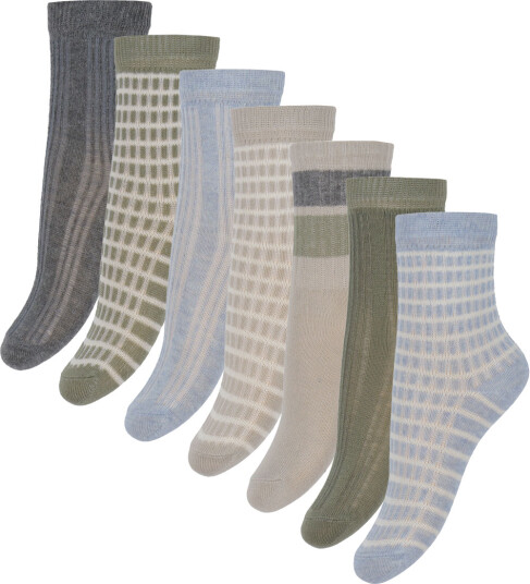 Minymo Sokker 7 pack Vinter Sky m. Mønster Minymo 23/26 Sokker Beige Blå Grønn 23 26 Minymo Sokker 7 pack Vinter Sky m. Mønster Minymo 23/26 Sokker Beige Blå Grønn 23 26