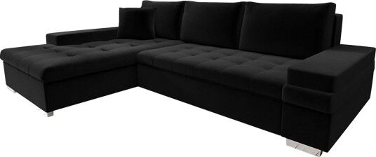 Sovesofa med divan Svart