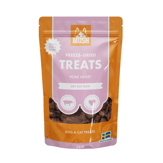 Mush Frysetørket Grisehjerte 50 g - Hundesnacks