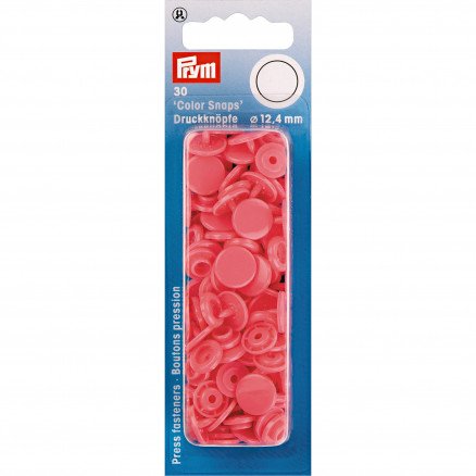 Prym Color Snaps Trykknapper av plast runde Hallon 12,4 mm 30 stk