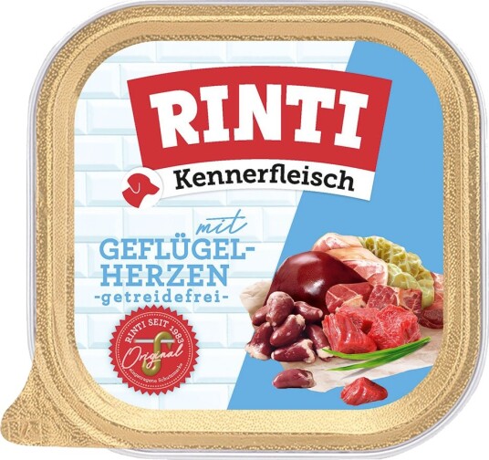 Rinti Våtfôr Med Kennerfleisch Fjørfehjerter 18 X 300 G