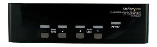 Startech.Com 4 Port Dvi Vga Dual Monitor Kvm Switch Usb With Audio And Usb 2.0 Hub (Sv431ddvdua) - Kvm / Lyd / Usb-Svitsj - 4 X Kvm/Lyd/Usb - 1 Lokalbruker - Stasjonær - For P/N: Im12d1500p, Sva12m2neua, Sva12m5na, Usbdvi4n1a6, Usbvga4n1a10, Usbvga4