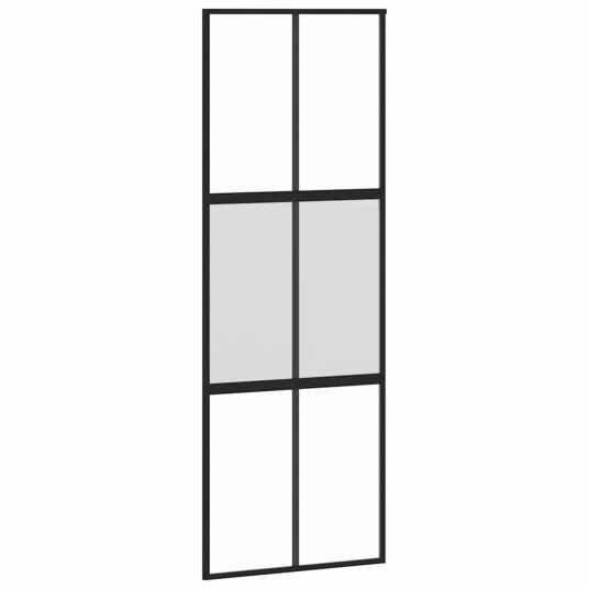 vidaXL Skyvedør med monteringssett svart 76x205 cm herdet glass vidaXL Skyvedør med monteringssett svart 76x205 cm herdet glass