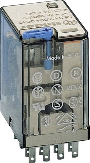 Finder 55.34.9.024.0060 Pluggrelé 24 V/Dc 7 A 4 X Bryter 1 Stk