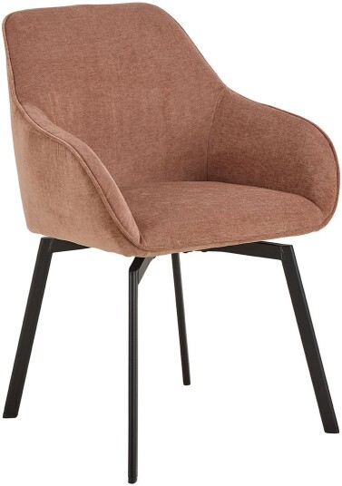 Clara spisestuestoler med armlene chenille brun.