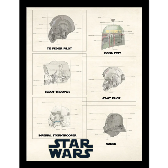 Star Wars Innrammet Bilde 30 x 40 cm Helmets