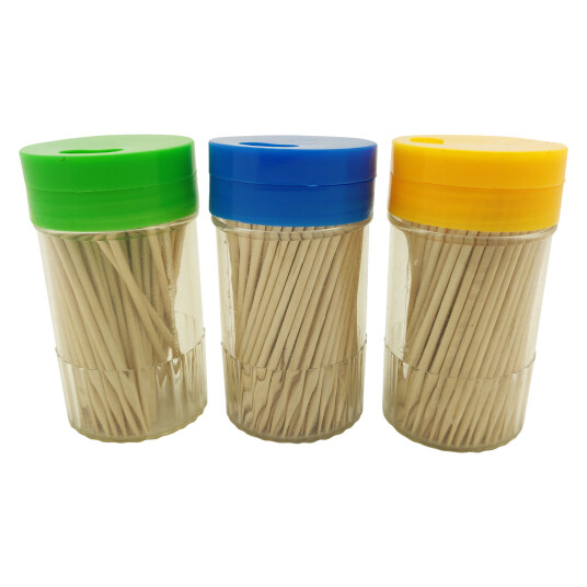 Tannpirkere av tre 3 x 150 stk. i dispenser Tannpirkere av tre 3 x 150 stk. i dispenser