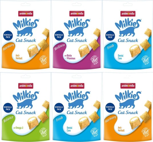 Animonda Milkies Sprø Snacksputer Mikspakke 4 Sorten 6 X 120 G