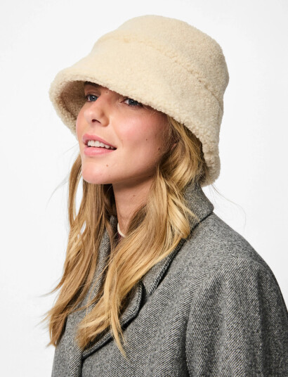 Pieces Pcnetty Teddy Bucket Hat Bc - Cream - ONE SIZE