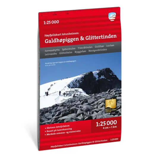Calazo förlag Høyfjellskart Jotunheimen: Galdhøpiggen & Glittertinden 1:25 000 OneSize, NoColour